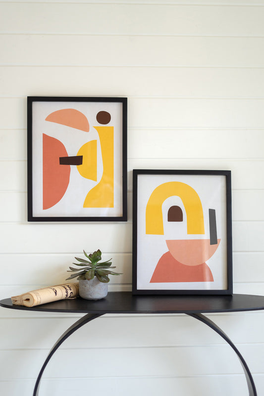 Colorful Framed Graphic Prints Under Glass Set Of 2 By Kalalou | Wall Decor |  Modishstore 