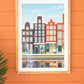 Amsterdam City Scape Print Under Glass | Wall Decor |  Modishstore 