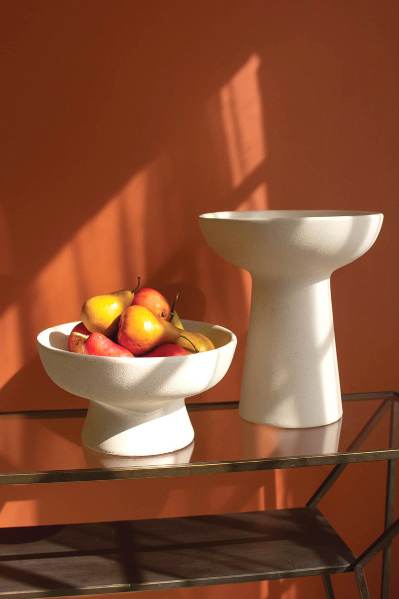 Ceramic Compote - Short By Kalalou | Trays & Pedestals | Modishstore - 3