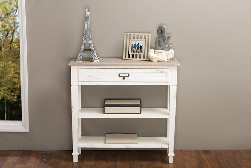Baxton Studio Dauphine Traditional French Accent Console Table-1 Drawer | Modishstore | Console Tables