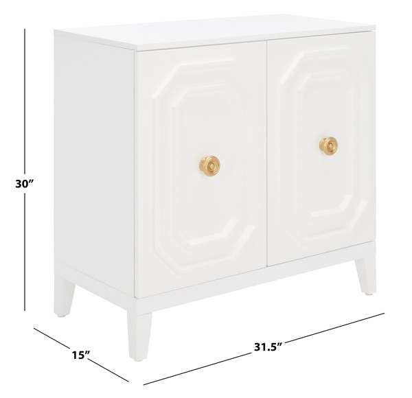 Safavieh Riya 2 Door Cabinet - White | Cabinets | Modishstore - 3