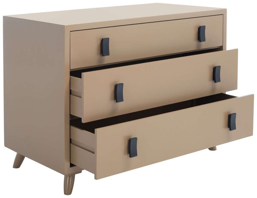 Safavieh Blaize 3 Drawer Chest - Taupe | Drawers | Modishstore - 3