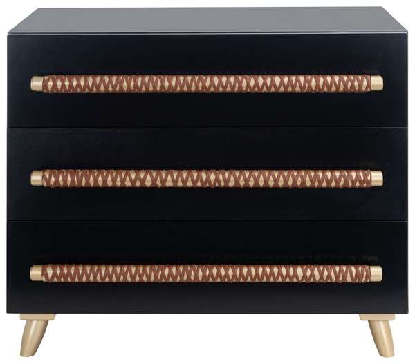 Safavieh Raquel 3 Drawer Chest - Black | Drawers | Modishstore