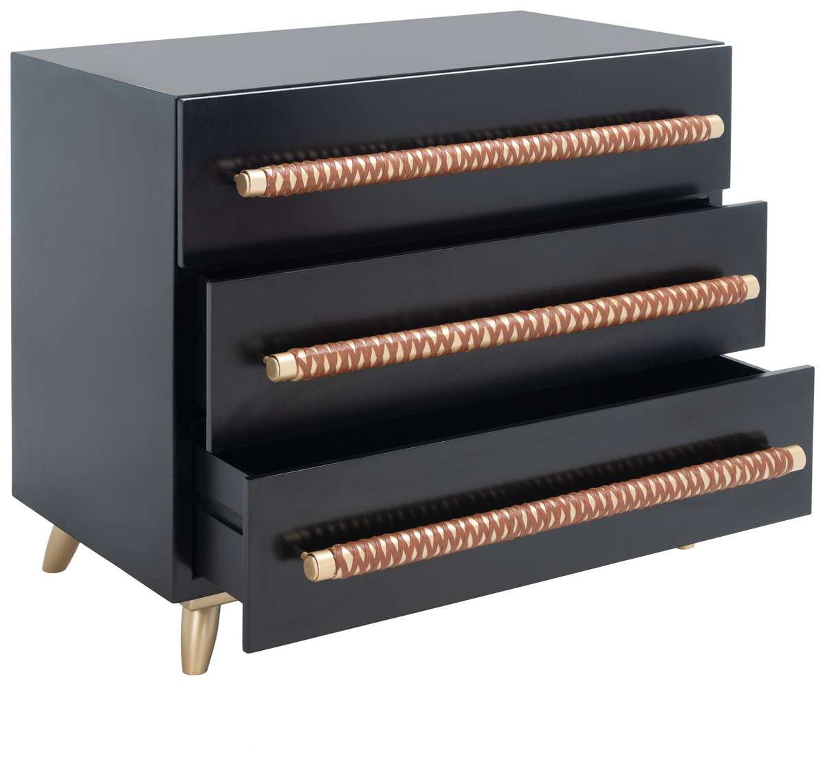 Safavieh Raquel 3 Drawer Chest - Black | Drawers | Modishstore - 2