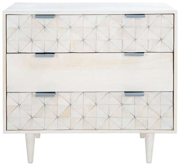 Safavieh Zinnia 3 Drawer Chest - White Wash | Drawers | Modishstore - 2