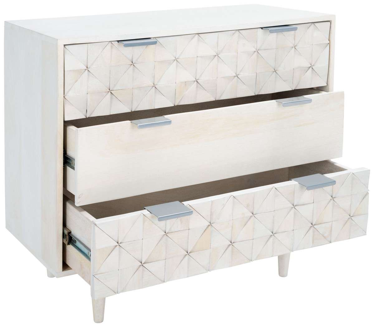 Safavieh Zinnia 3 Drawer Chest - White Wash | Drawers | Modishstore - 3
