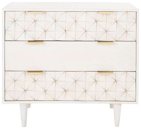 Safavieh Zinnia 3 Drawer Chest - White Wash | Drawers | Modishstore - 2