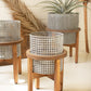 woven metal planters with wood stands Set of 3 By Kalalou-4