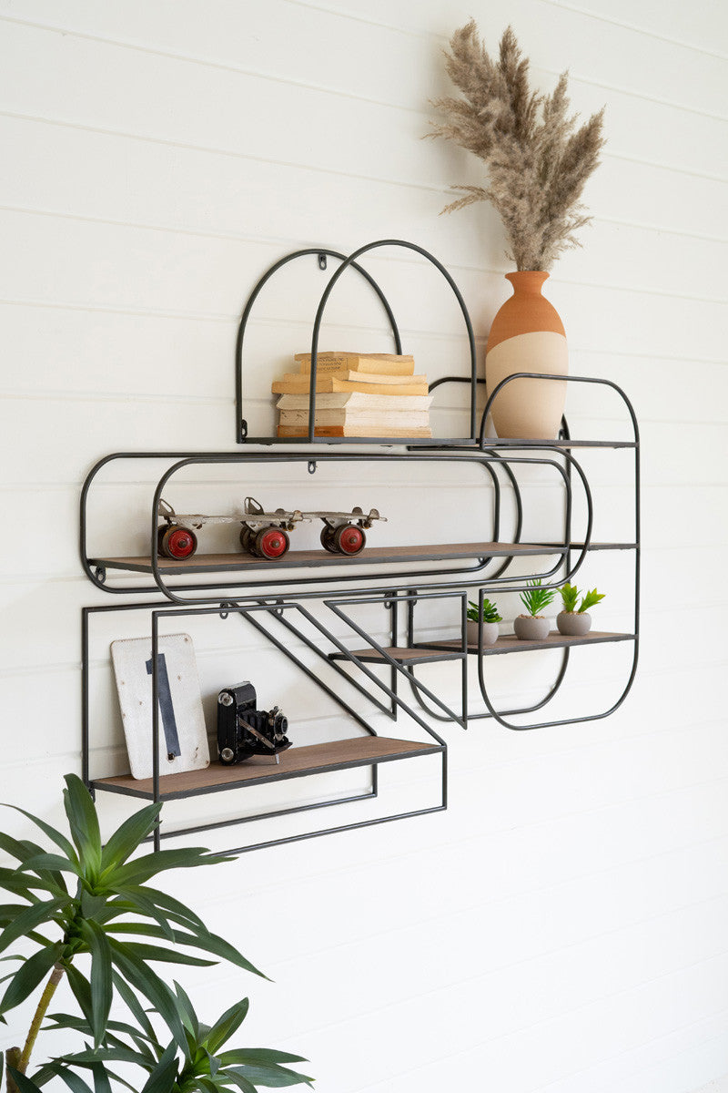 Set Of Five Hanging Wall Shelves | Wall Shelf |  Modishstore  - 3