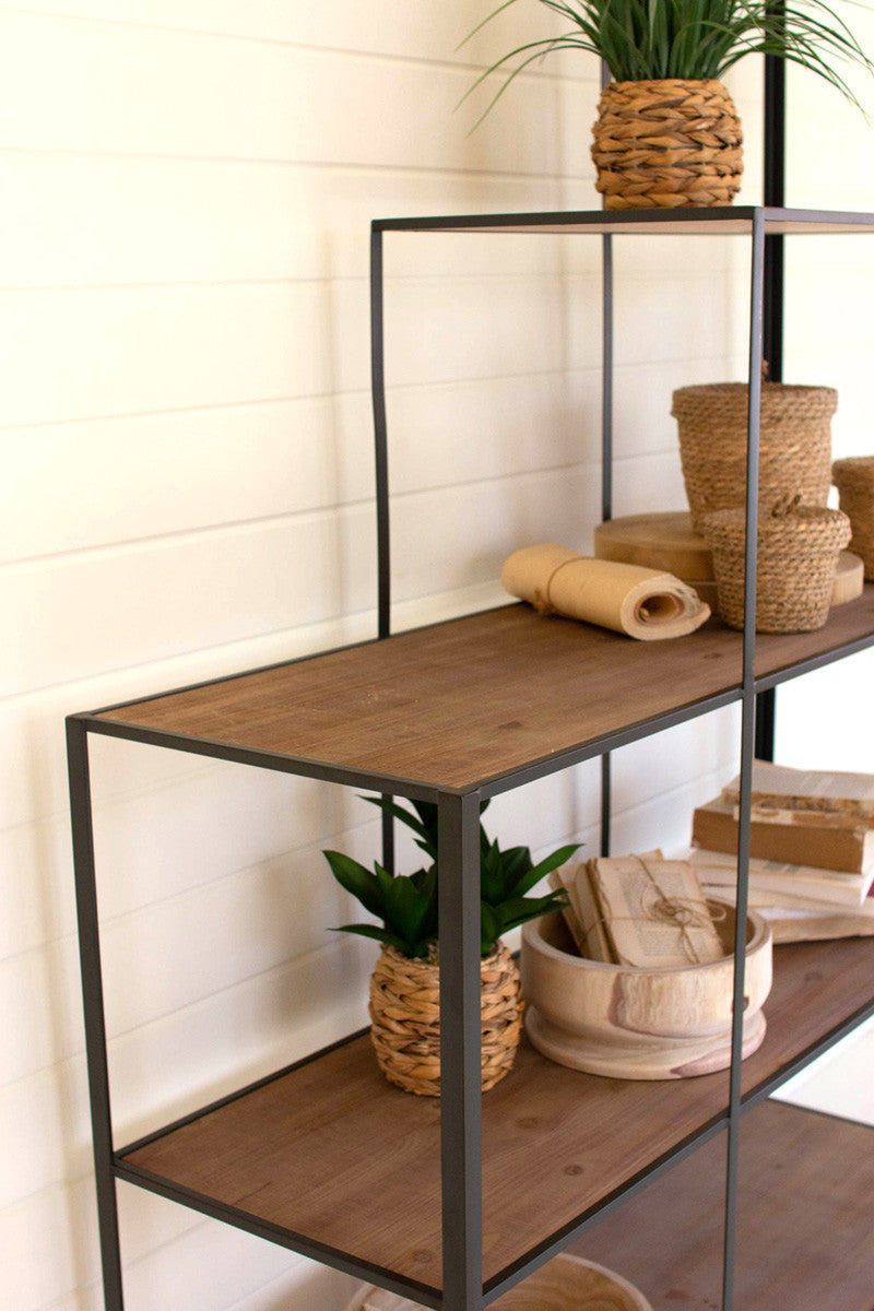 Stair Step Wood And Metal Display Unit By Kalalou | Shelves & Shelving Units | Modishstore - 4