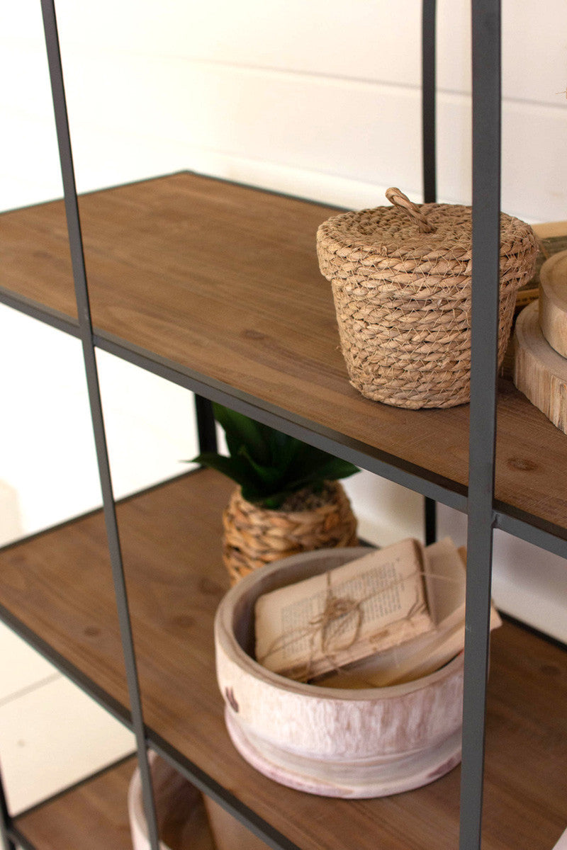 Stair Step Wood And Metal Display Unit By Kalalou | Shelves & Shelving Units | Modishstore - 3