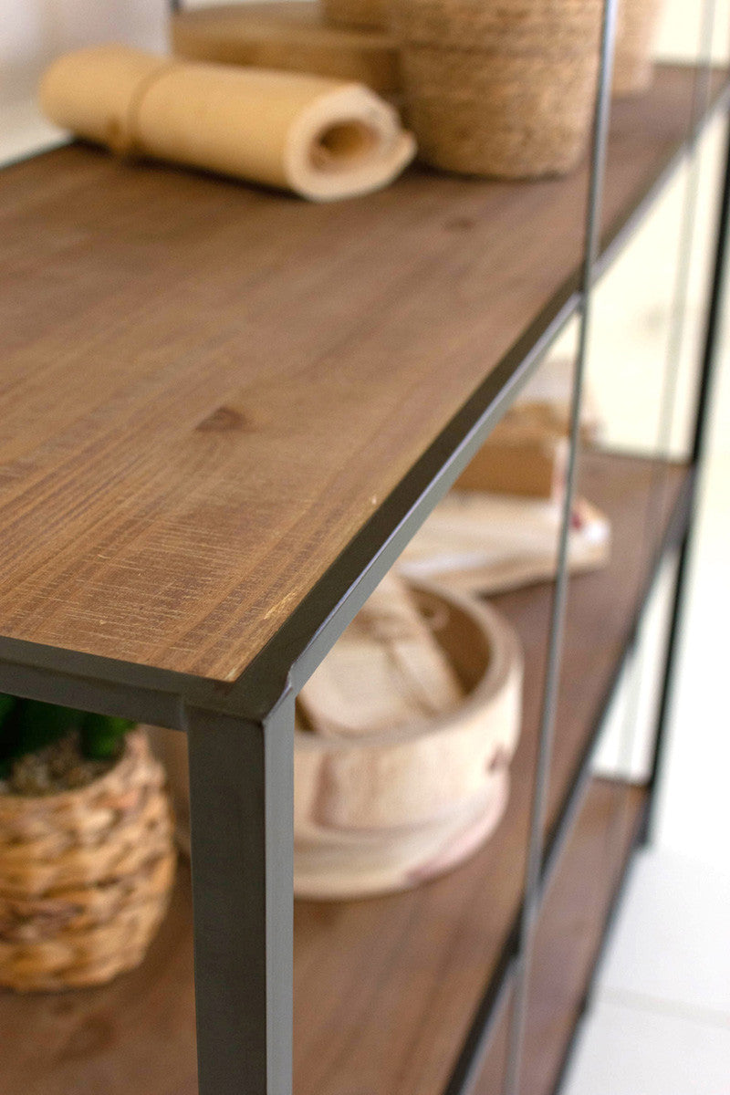 Stair Step Wood And Metal Display Unit By Kalalou | Shelves & Shelving Units | Modishstore - 5