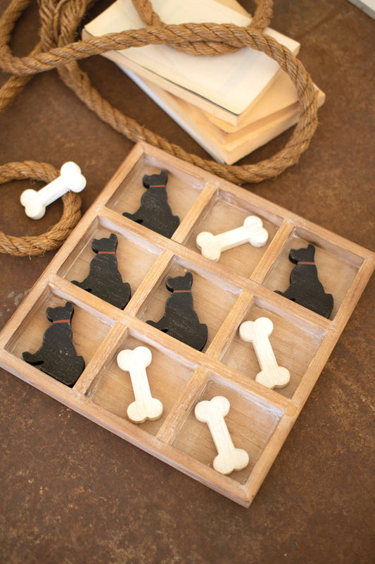 Wooden Dog And Bone Tic Tac Toe By Kalalou | Games | Modishstore