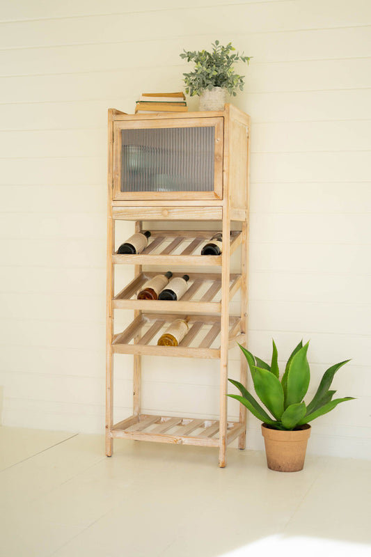 Tall Wooden Wine Cabinet By Kalalou | Cabinets | Modishstore