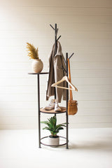 Metal And Wood Coat Rack With Round Shelves By Kalalou