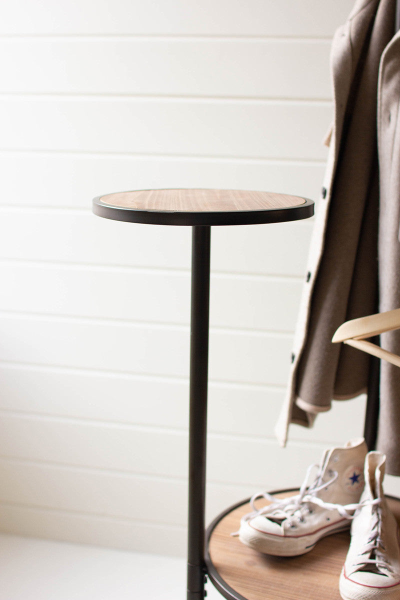 Metal And Wood Coat Rack With Round Shelves By Kalalou | Coat Racks | Modishstore - 3