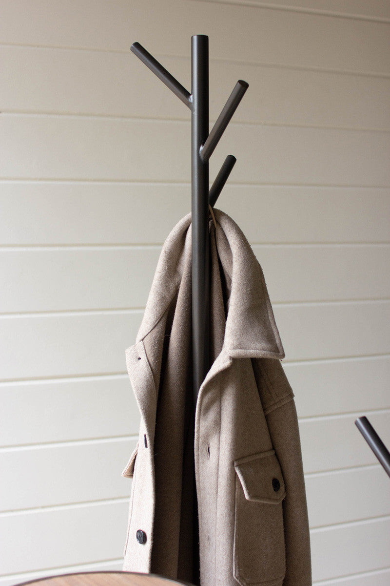 Metal And Wood Coat Rack With Round Shelves By Kalalou | Coat Racks | Modishstore - 4