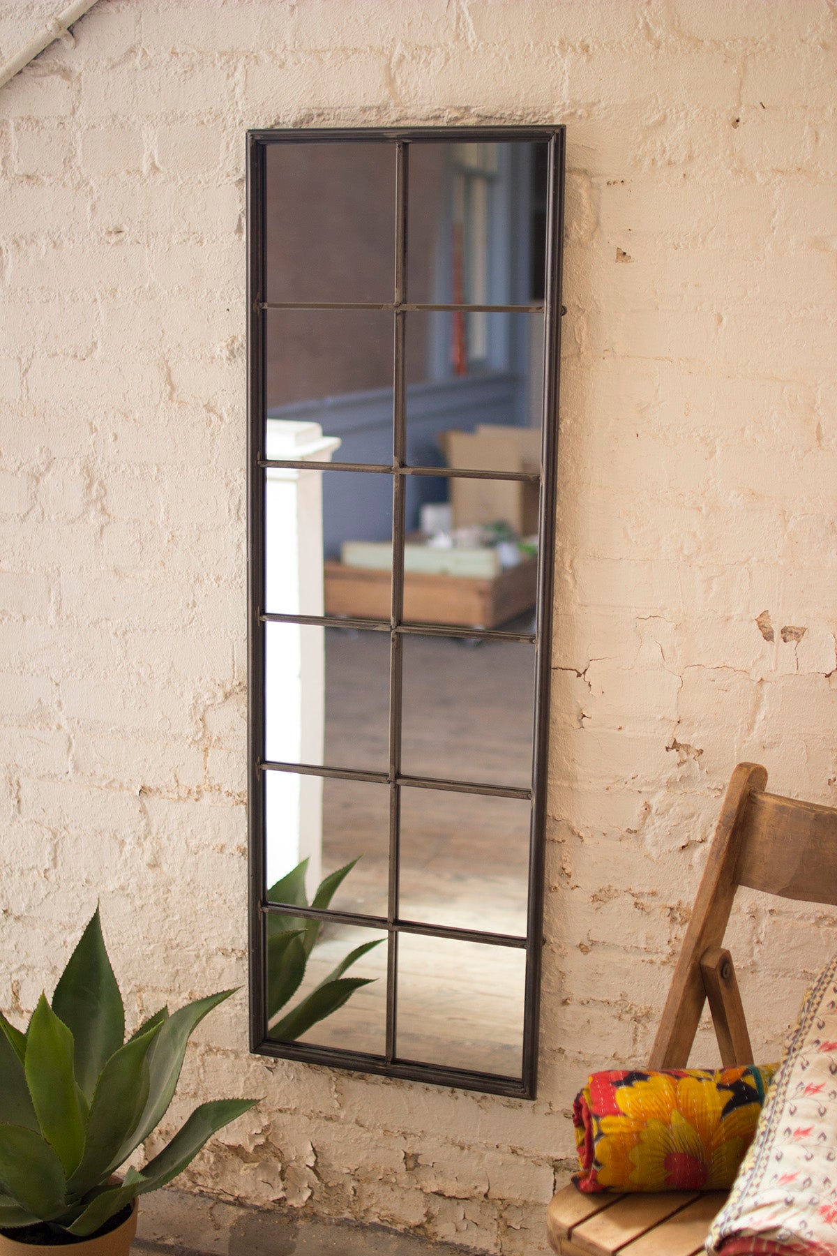 Kalalou Metal Framed Wall Mirror With Twelve Windows | Modishstore | Mirrors