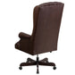 Flash Furniture CI-360-BRN-GG High Back Traditional Tufted Brown Leather Executive Swivel Office Chair | Office Chairs | Modishstore-3
