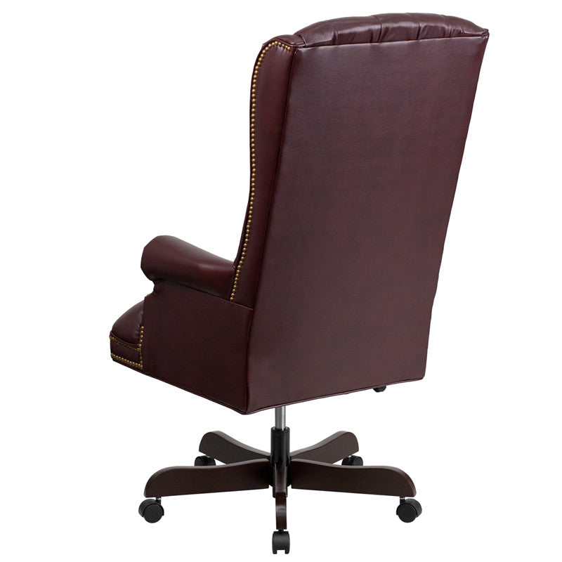 Flash Furniture CI-360-BY-GG High Back Traditional Tufted Burgundy Leather Executive Swivel Office Chair | Office Chairs | Modishstore - 3
