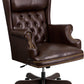 Flash Furniture CI-J600-BRN-GG High Back Traditional Tufted Brown Leather Executive Swivel Office Chair | Office Chairs | Modishstore - 1