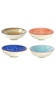 Floral Motif Ceramic Bowls - Medium Set of 4 By Vagabond Vintage | Modishstore | Decorative Bowls-3