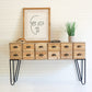 chest of 12 wooden drawers with iron legs By Kalalou-3