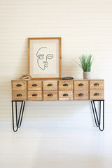 Chest Of 12 Wooden Drawers With Iron Legs By Kalalou