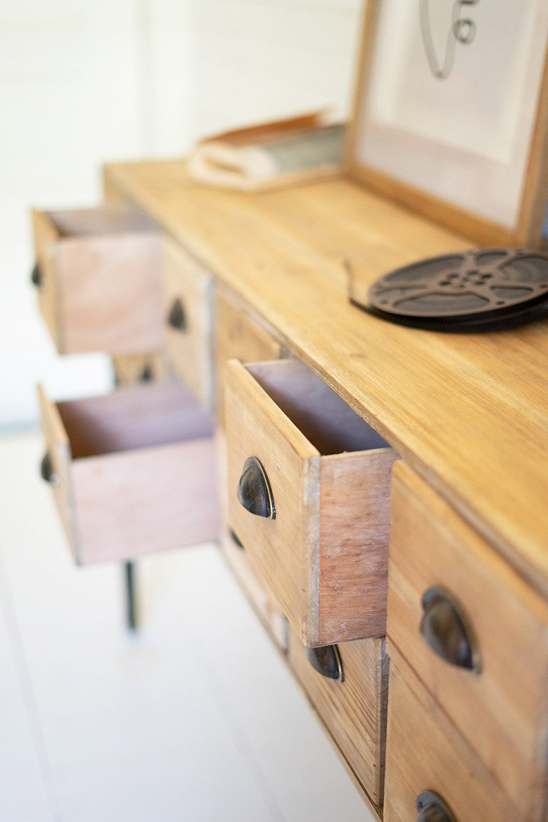chest of 12 wooden drawers with iron legs By Kalalou | Modishstore | Drawers