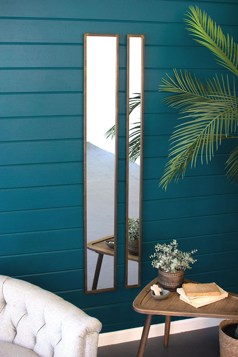 Tall Thin Wall Mirror - 8X60T By Kalalou - Brass – Modish Store
