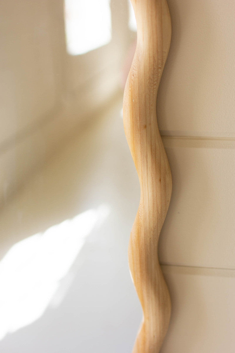 Wooden Squiggle Framed Mirror By Kalalou | Mirrors | Modishstore - 4