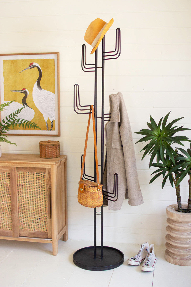 Black Iron Cactus Coat Tower - Kd Not Freight By Kalalou | Coat Racks | Modishstore