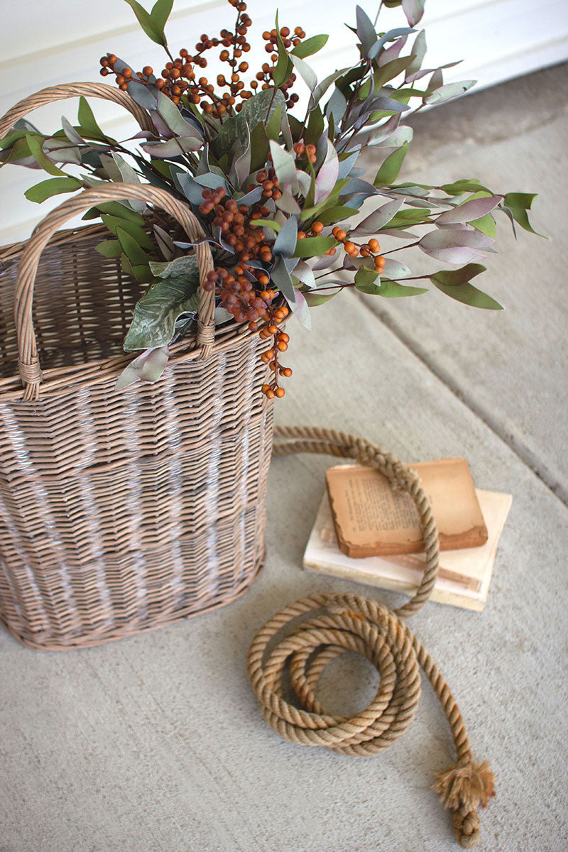 Tall Oval Wicker Baskets Set Of 2 By Kalalou | Modishstore | Bins, Baskets & Buckets