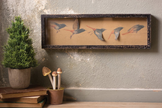 Kalalou Framed Paper Flying Bird - Set Of 2 | Modishstore | Wall Decor