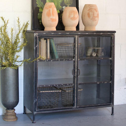 Kalalou Iron And Glass Apothecary Cabinet | Modishstore | Cabinets