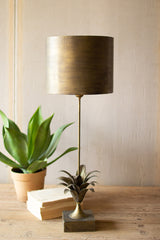 Kalalou Metal Table Lamp With Leaf Accent And Metal Shade - Ant Gold