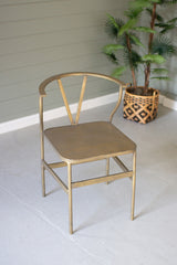 Kalalou Metal Wishbone Chair - Antique Gold Finish