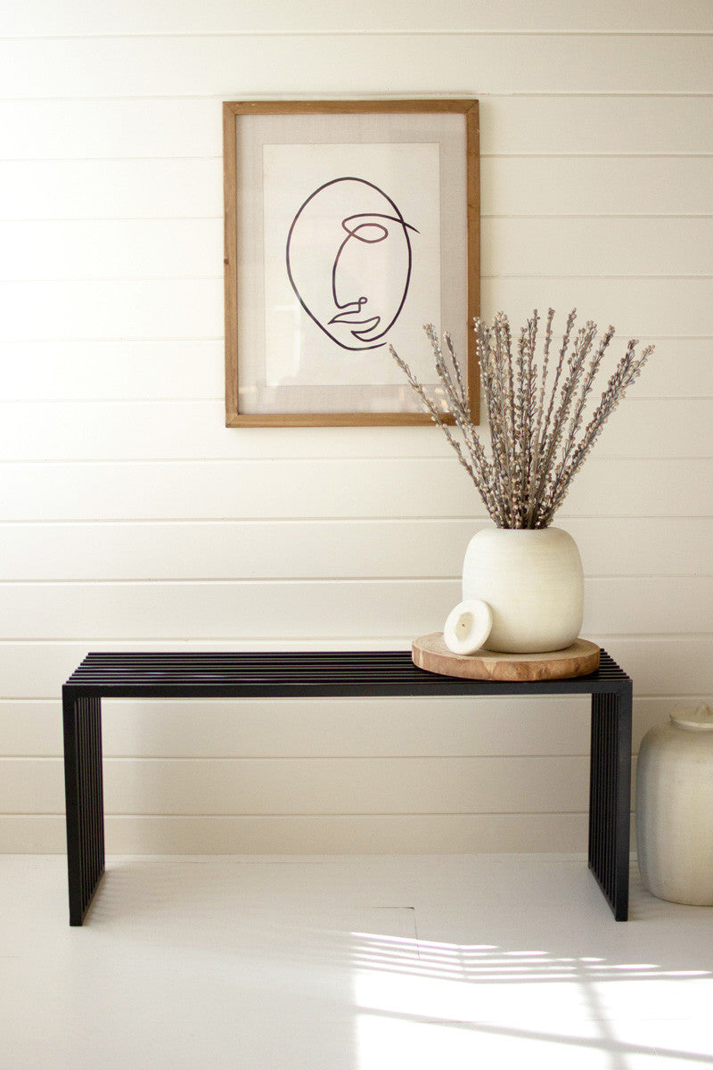 Black Metal Bench Console | Console Tables |  Modishstore  - 2
