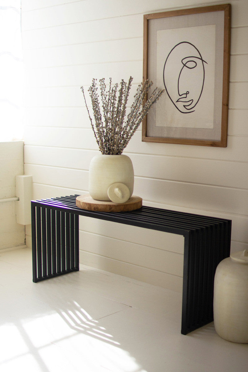 Black Metal Bench Console | Console Tables |  Modishstore  - 4