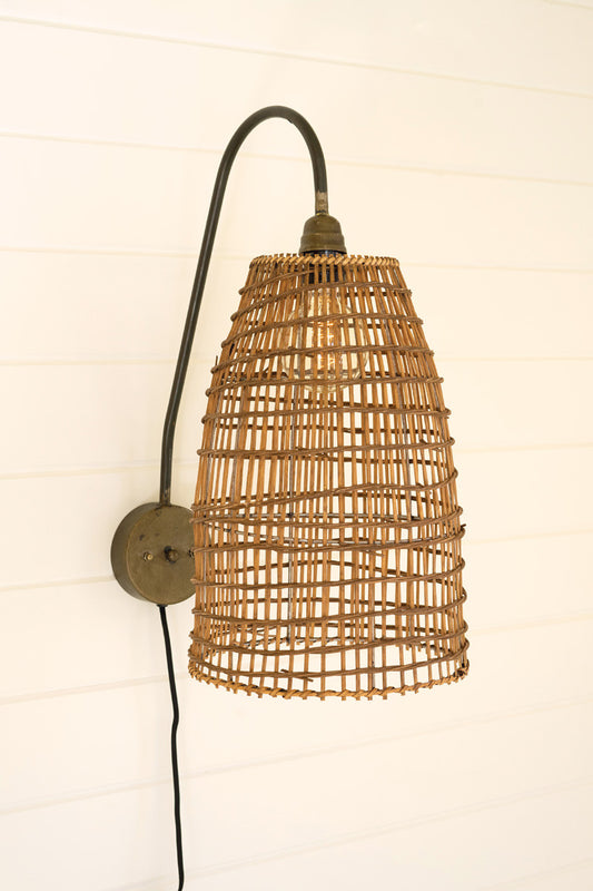 Wicker Dome Wall Sconce Lamp | Wall Lamps |  Modishstore 