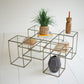 Glass And Antique Brass Cube Accent Table | Accent Tables |  Modishstore 