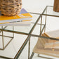 Glass And Antique Brass Cube Accent Table | Accent Tables |  Modishstore  - 2