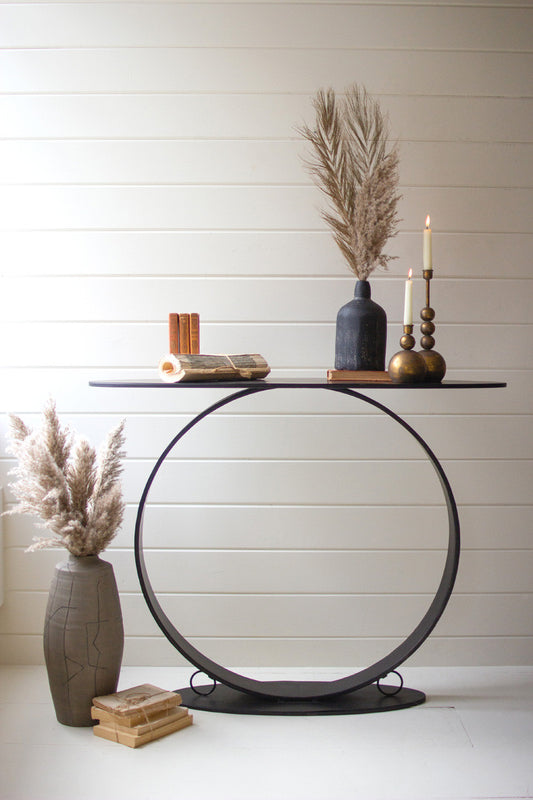 Oval Metal Console Table | Console Tables |  Modishstore 