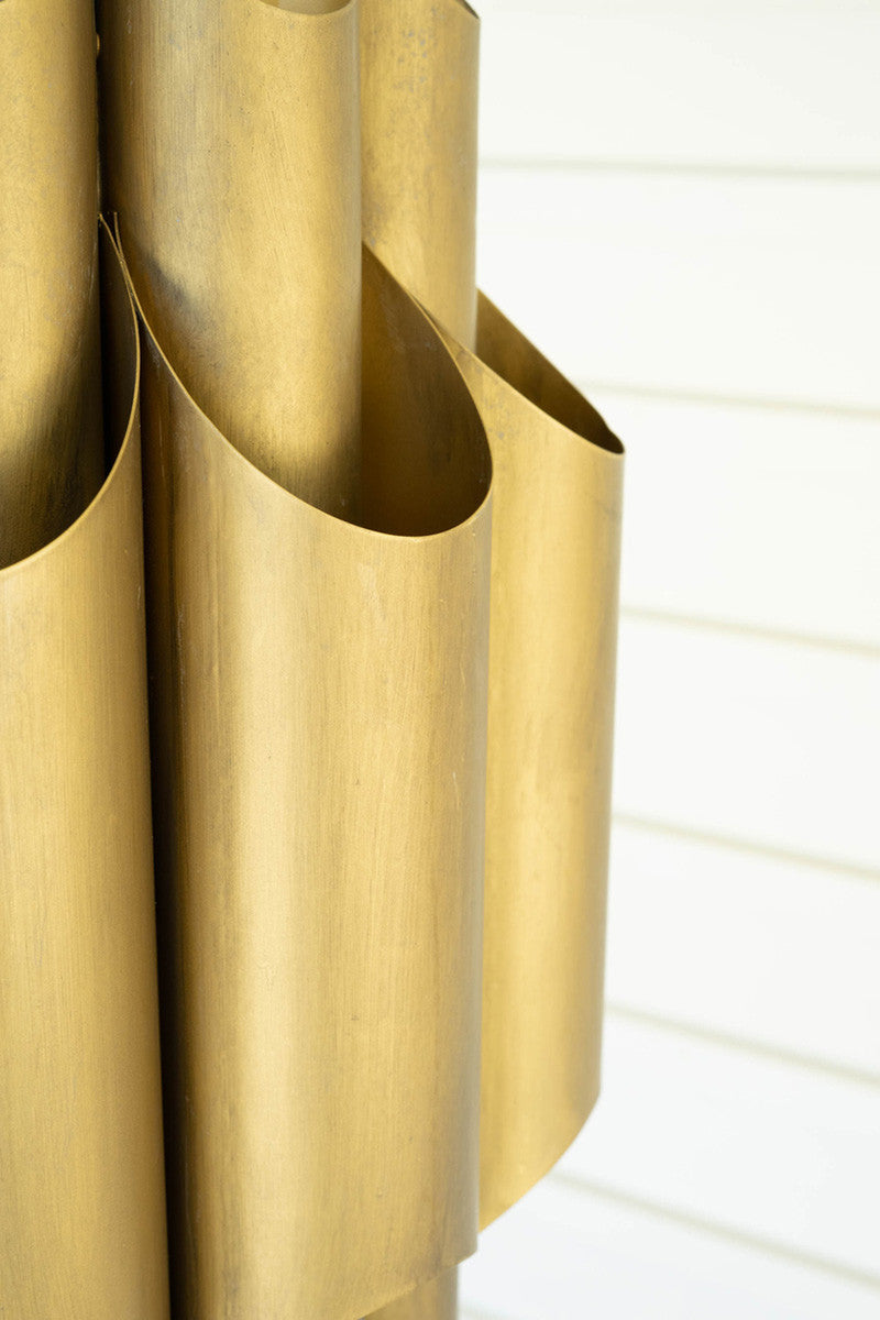 Folding Brass Finish Metal Pendant Light By Kalalou | Pendant Lamps | Modishstore - 2