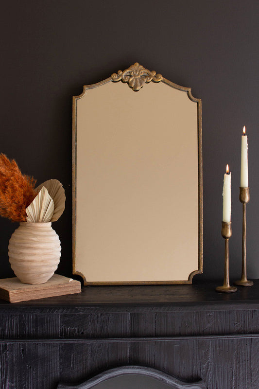 Antique Brass Vertical Wall Mirror By Kalalou | Mirrors | Modishstore