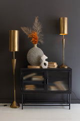 Antique Gold Floor Lamp With Metal Barrel Shade By Kalalou