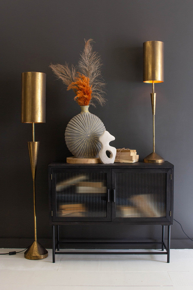 Antique Gold Table Lamp With Metal Barrel Shade By Kalalou | Table Lamps | Modishstore - 5