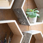 Recycled White-Washed Wood Hexagon Wall Shelves Set Of 4 By Kalalou | Modishstore | Shelves & Shelving Units