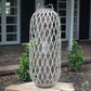 Kalalou Tall Grey Willow Lantern With Glass | Modishstore | Lanterns