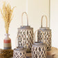 grey willow cylinder lanterns with glass inserts Set Of 4 By Kalalou | Modishstore | Lanterns